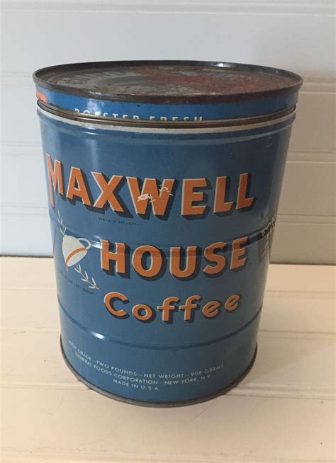 1888 antique metal maxwell house international cafe drink container|Vintage Maxwell House Coffee tin Container MA16/59 JL.